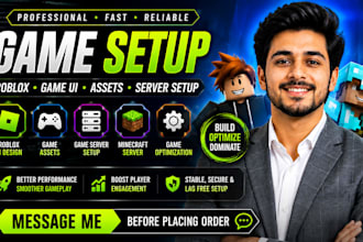 setup and optimize your game server roblox UI and game assets