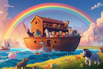 illustrate christian book illustration, bible themed, christian children story