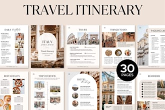 design or edit canva ebook catalogue, workbook  freebie travel guide for brands