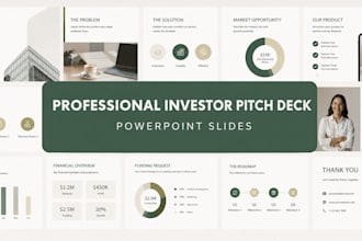 design professional investor pitch deck powerpoint slides
