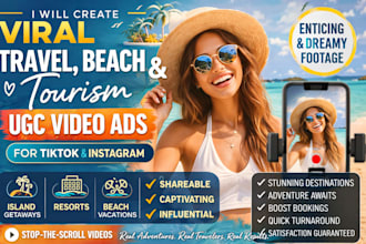 create viral travel, beach and tourism ugc video ads for you