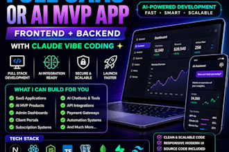 vibe code full saas or ai mvp app, frontend and backend with claude vibe coding