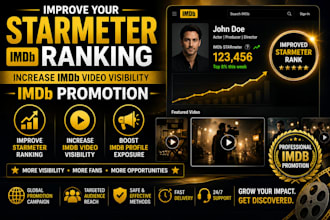 improve your starmeter ranking, increase imdb video visibility, imdb promotion