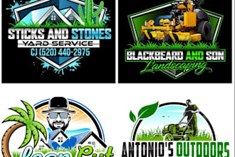make unique gardening, lawn care business logo design