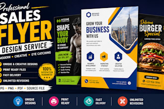 design professional modern sales flyer for your business