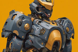 design a mecha robot or armor in anime or realism style
