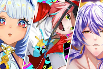 draw anime illustration anime pfp vtuber avatar anime vtuber art vtuber pfp