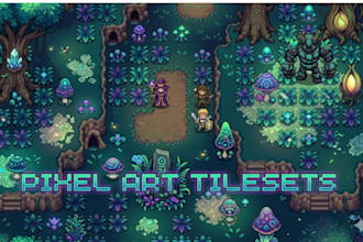 create real 8 bit 16 retro pixel art game boy rpg potrait icons sprites tilemap