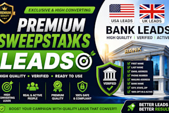 provide premium sweepstaks leads good USA UK bank lead