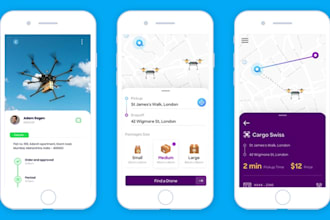 develop drone delivery app, drone website courier, delivery app, logistic app