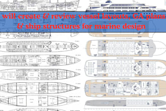 create and review vessel layouts, ga plans and ship structures for marine design