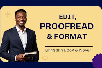 copy edit, proofread and format your christian book and novel editor