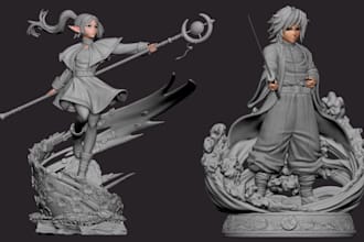 sculpt 3d anime figure 3d model figurine statue 3d action figure for 3d printing