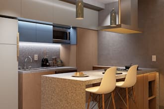 do an 3d interior architectural model