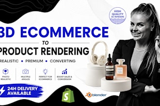 create photorealistic 3d product rendering for shopify, amazon, ebay, etsy store