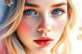 make custom whimsical watercolor portrait with fairytale vibes