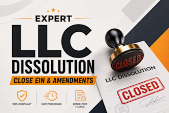 do US llc dissolution, close ein, llc amendment and reinstatement,address change