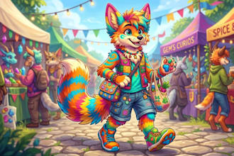 furry art, fursona, anthro oc, avatar and reference sheet sfw only