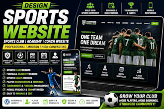 build sport website sports club football academy sports coach website