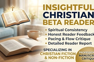 beta read christian book, christian ebook, proofread and manuscript critique