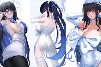 draw nsfw dakimakura body pllow oc anime character nsfw anime digital art