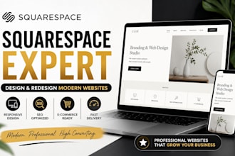 build a modern responsive squarespace e commerce website for your bussiness
