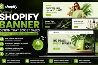 shopify banner ecommerce website banner web slider hero image design, ads, gifs