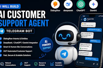 build dialogflow deepseek chatgpt gemini ai customer support agent telegram bot