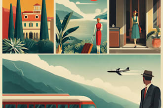 create unique retro,vintage flyer or poster