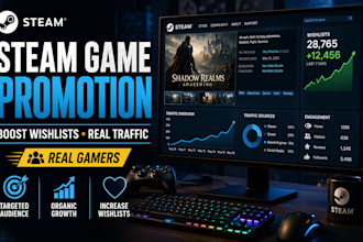 promote your steam game, boost steam wishlist, game visits, video game promotion
