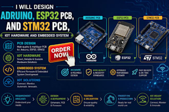 design adruino, esp32 pcb, and stm32 pcb, iot hardware and embedded system