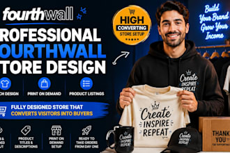 fouthwall website design fourth wall merch store print on demand design