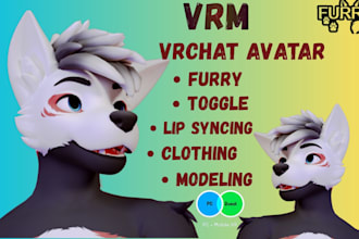 do custom furry vtuber model, vrchat avatar, 3d furry model, 3d nsfw model