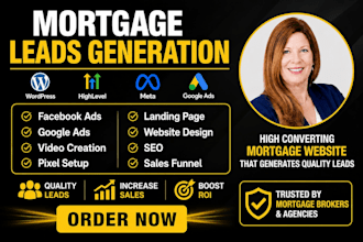 create mortgage website mortgage funnel and landing page
