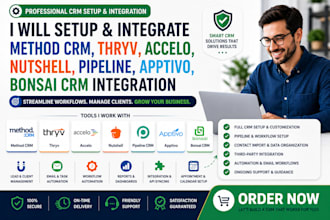setup method CRM thryv accelo nutshell pipeline apptivo bonsai CRM integration