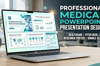 design professional medical powerpoint presentation, healthcare pitch deck
