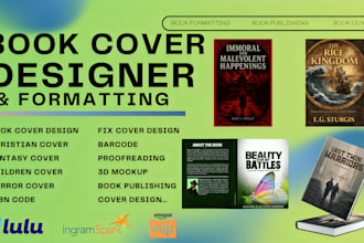 design book cover ebook cover amazon KDP cover design, fix amazon KDP and lulu