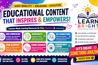 create kids curriculum, worksheets, esl lesson plans stem phonics cybersecurity