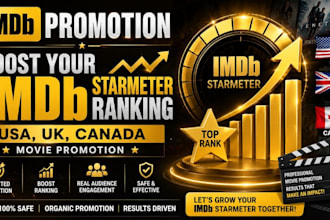 imdb promotion boost your imdb starmeter ranking USA, UK, canada movie promotion