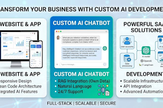 develop a custom ai website, ai chatbot, and ai web application