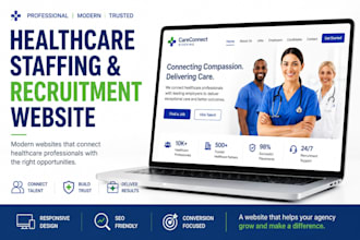 design healthcare staffing website, recruitment website, job agency website
