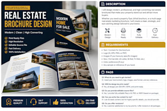 design modern real estate brochure and property flyer