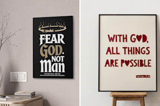create typography and quote print bible verses wall art for amazon, ebay, etsy