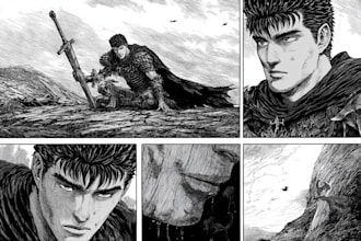 draw manga page custom dark berserk style