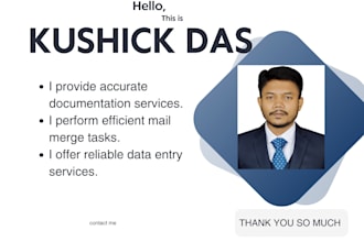 provide mail merge, data entry and document management