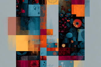 create modern digital abstract art for wall decor, branding