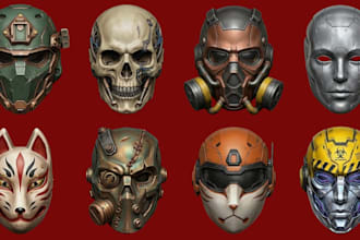 design 3d mask 3d helmet halloween mask cosplay armor oni mask for 3d printing