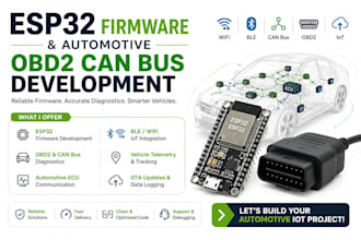 esp32 firmware, automotive obd2 can bus development for vehicle diagnostics iot