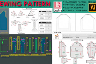 create menswear kidswear sewing pattern grading and fashion tech pack using pdf