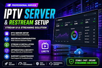 install xtream UI and streaming restream server
